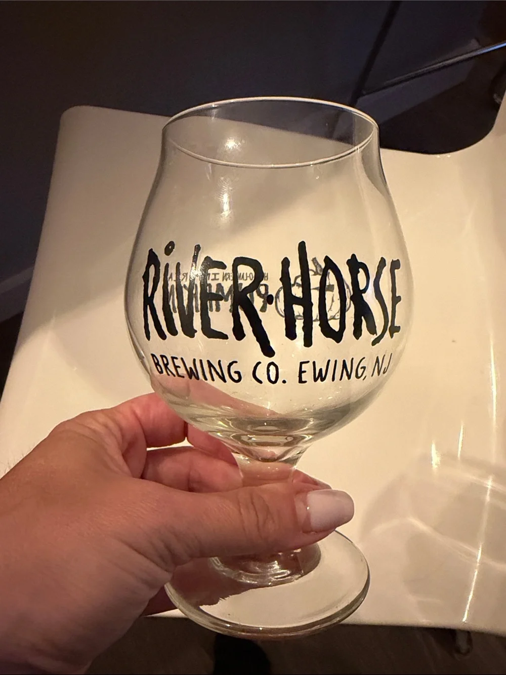 River horse Brewing Co. Beer Glass